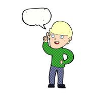 cartoon boy with idea speech bubble N81