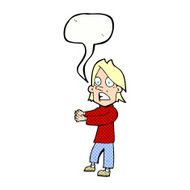 cartoon shocked man with speech bubble N121