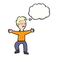 cartoon man panicking with speech bubble N65