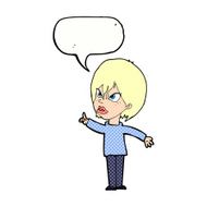 cartoon woman arguing with speech bubble N11