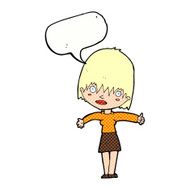 cartoon curious woman with speech bubble N67