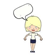 cartoon happy woman with speech bubble N286