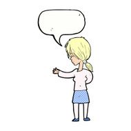cartoon woman gesturing with speech bubble N33