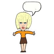 cartoon annoyed woman with speech bubble N208