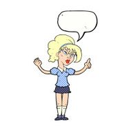 cartoon woman with idea speech bubble N279