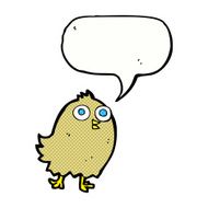 cartoon happy bird with speech bubble N42