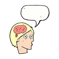 cartoon head with brain symbol speech bubble N44