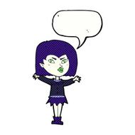 cartoon vampire girl with speech bubble N255