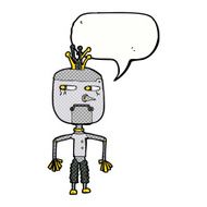cartoon robot with speech bubble N215