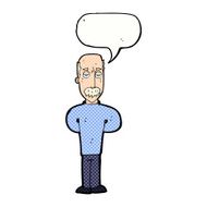 cartoon annoyed balding man with speech bubble N12