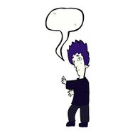 cartoon vampire with speech bubble N140