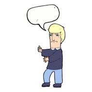 cartoon grumpy man with speech bubble N23
