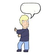 cartoon nervous man with speech bubble N153