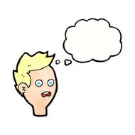 cartoon shocked man with thought bubble N112