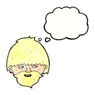 cartoon bearded man with thought bubble N49