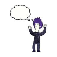 cartoon vampire with thought bubble N128