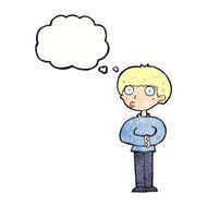cartoon curious man with thought bubble N68