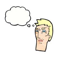 cartoon angry face with thought bubble N30