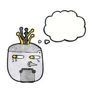 cartoon robot head with thought bubble N63