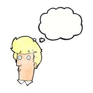 cartoon surprised expression with thought bubble N11