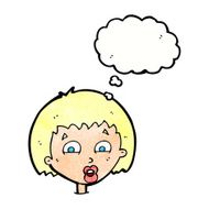 cartoon shocked expression with thought bubble N21