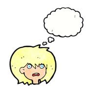 cartoon shocked expression with thought bubble N22