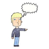cartoon pointing man with thought bubble N89