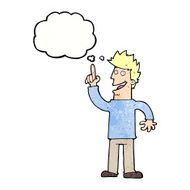 cartoon man with great new idea thought bubble N10