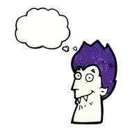 cartoon vampire head with thought bubble N41