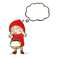 little red riding hood cartoon with thought bubble N10