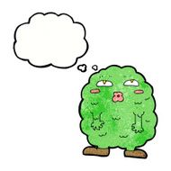funny cartoon monster with thought bubble N32