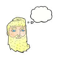 cartoon bearded man with thought bubble N50