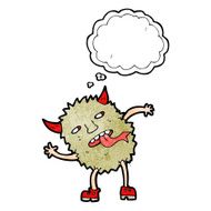 funny cartoon monster with thought bubble N33
