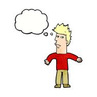 cartoon confused man with thought bubble N40