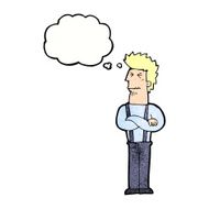 cartoon annoyed man with thought bubble N81