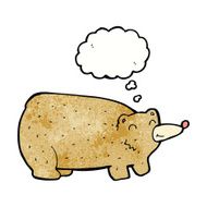 funny cartoon bear with thought bubble N49