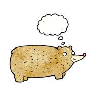 funny cartoon bear with thought bubble N50