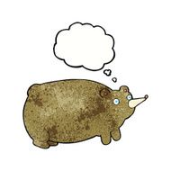 funny cartoon bear with thought bubble N52