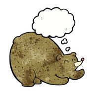 cartoon stretching bear with thought bubble N3