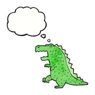cartoon dinosaur with thought bubble N41