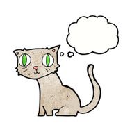 cartoon cat with thought bubble N41