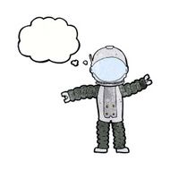 cartoon astronaut with thought bubble N125
