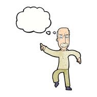 cartoon angry old man with thought bubble N143