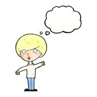 cartoon shocked boy with thought bubble N30