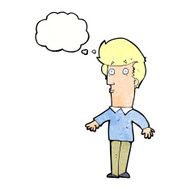 cartoon startled man with thought bubble N51