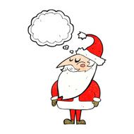 cartoon santa claus with thought bubble N202