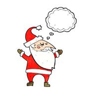 cartoon santa claus with thought bubble N203
