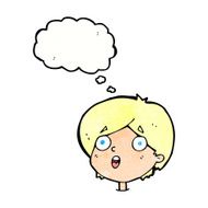 cartoon amazed expression with thought bubble N11