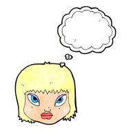 cartoon annoyed face with thought bubble N11