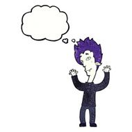 cartoon vampire man with thought bubble N124
